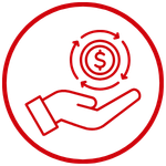 Reduced Costs hand holding dollar sign